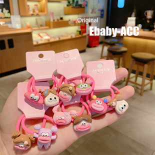 搞怪卡通香肠嘴发饰儿童可爱不伤发头绳女童百搭高弹力发圈发饰