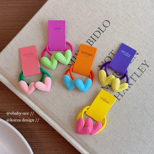 女宝甜美可爱彩色爱心小头绳