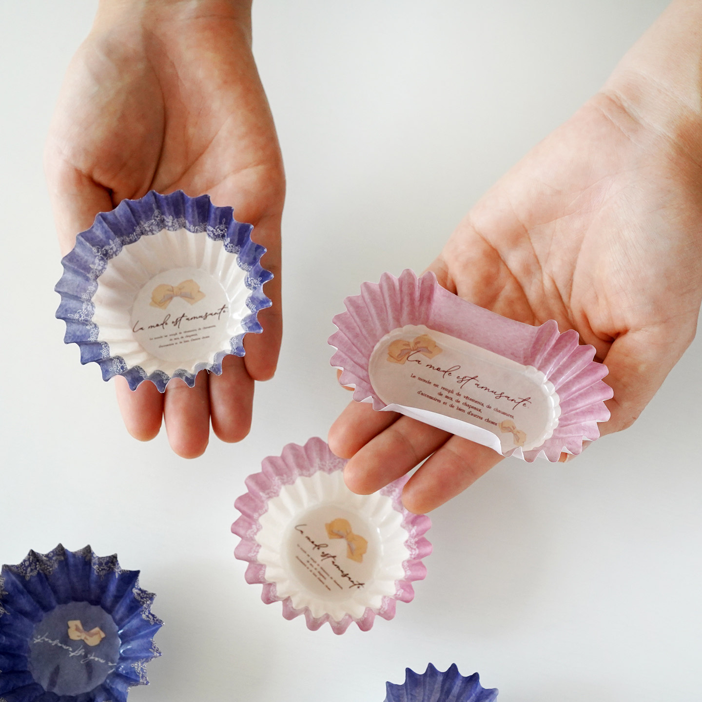 日单可爱蕾丝蝴蝶结图案便当隔菜纸 菜肴分类小菜杯 可微波炉加热