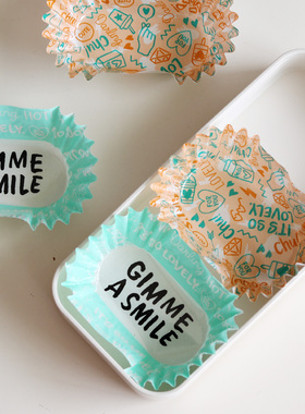 新品gimme a smile便当隔菜纸杯 菜肴防油分割纸20个  微波炉可用