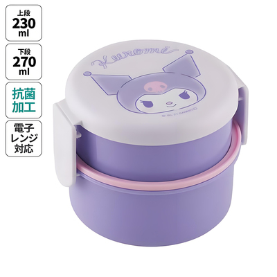 日本制儿童双层水果盒带叉子