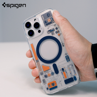 Max手机壳高级感创意个性 Pro 全包防摔透明轻薄Mag磁吸保护套 机械电路板手机壳适用于苹果iphone16 Spigen