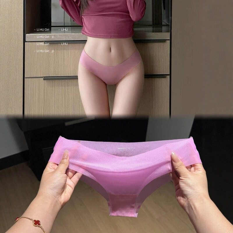 薄如蝉翼的奶皮子面膜内裤！一片式极简无痕三角裤运动瑜伽超好穿图片