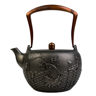 晋韵堂双鱼纯手工铸铁壶生铁壶茶壶煮水烧水壶电陶炉泽州铁器送礼