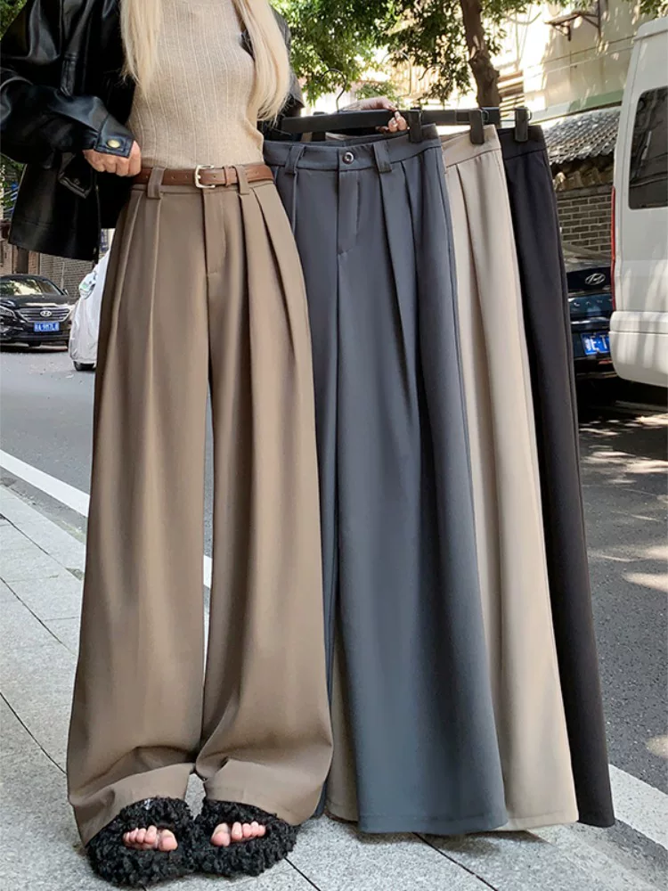 Костюм, spring штаны, высокий пояс, свободная прямого кроя