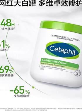 加拿大进口Cetaphil丝塔芙舒润保湿霜大白罐身体乳润肤敏感肌550g