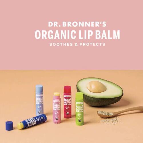 日本委托代买Dr.Bronner's润唇膏天然玫瑰护唇膏男女薄荷婴儿奶香