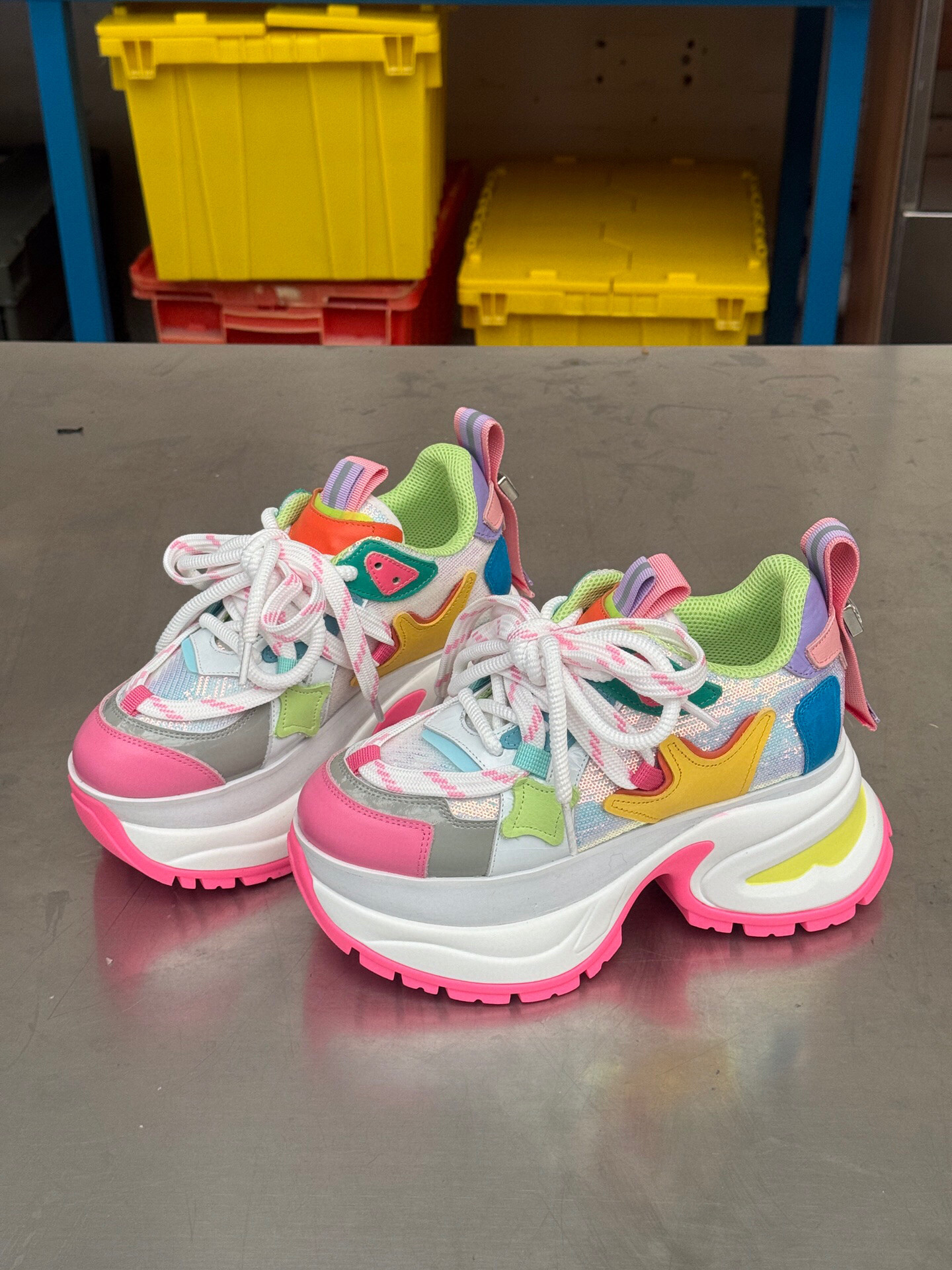 欧洲站原厂真皮厚底老爹鞋女25新款松糕增高跟8cm拼色运动休闲鞋,女鞋,时尚休闲鞋,淘宝优惠券,粉丝福利购,淘宝优惠卷