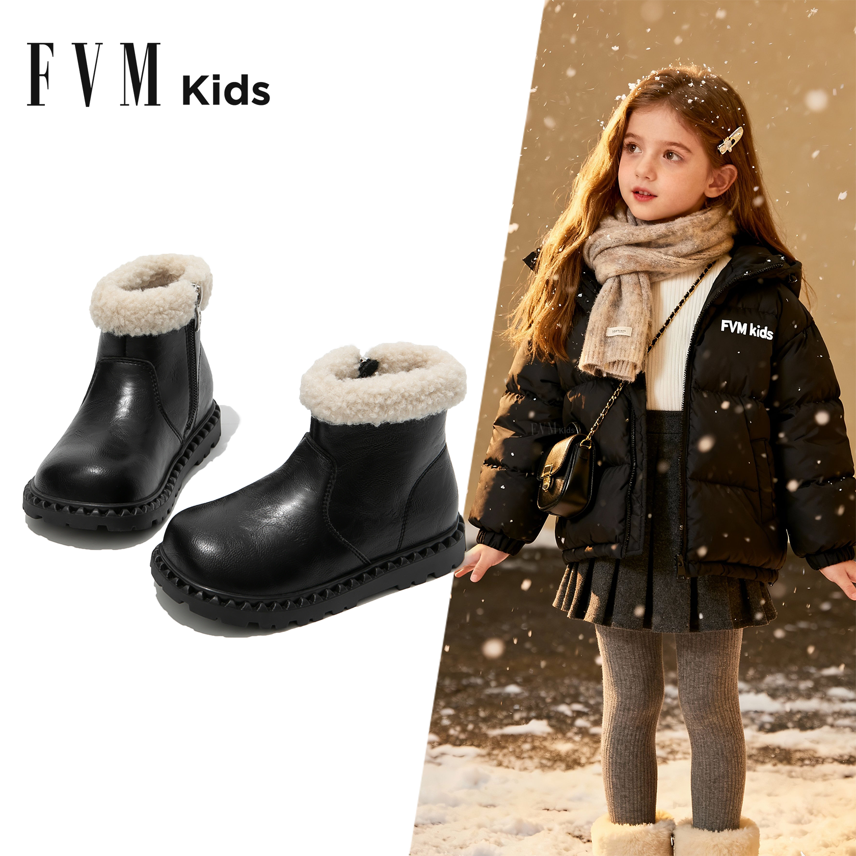 【加绒保暖】女童雪地靴子