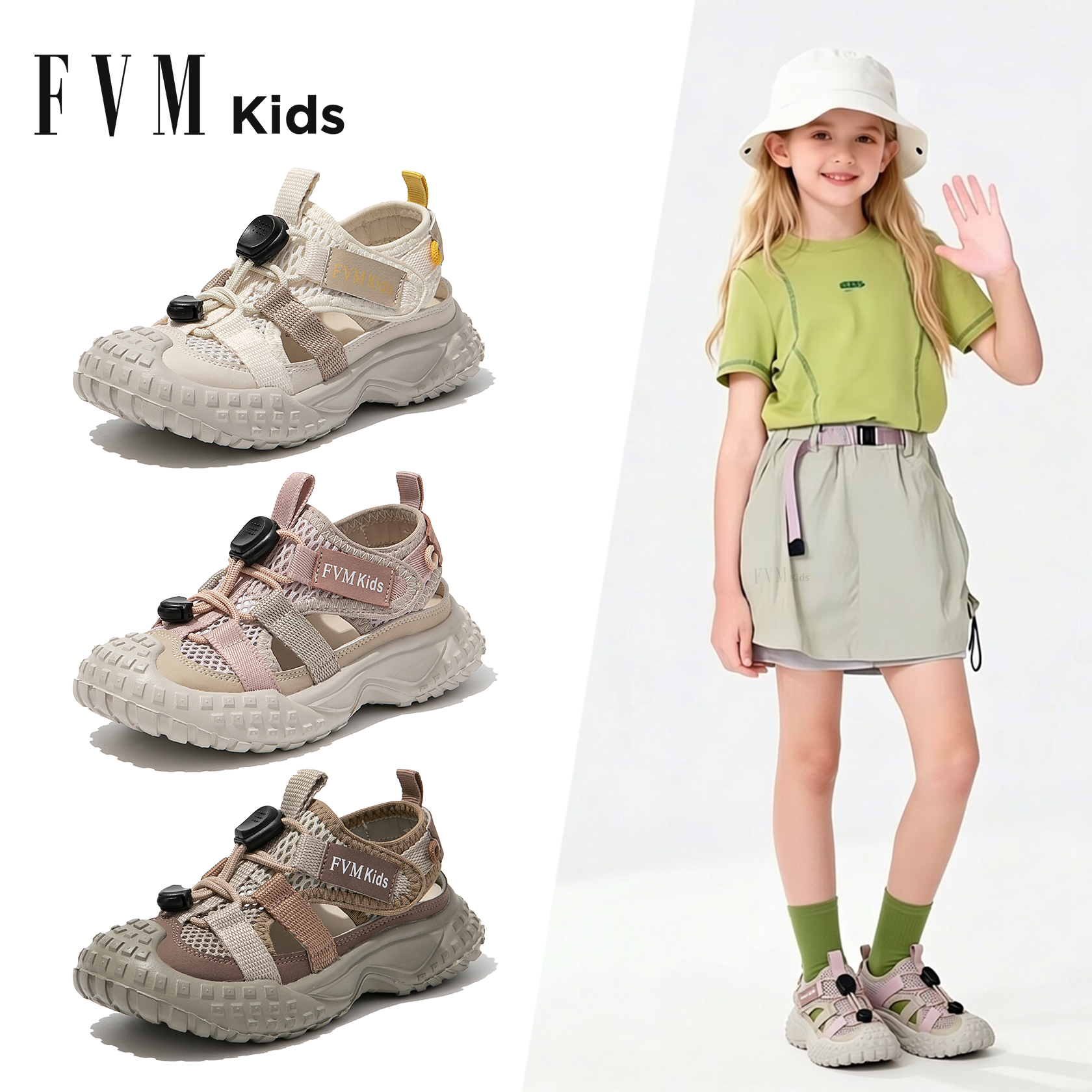 FVM女童鞋子儿童包头溯溪凉鞋2026新款夏季女宝夏款运动涉水夏鞋