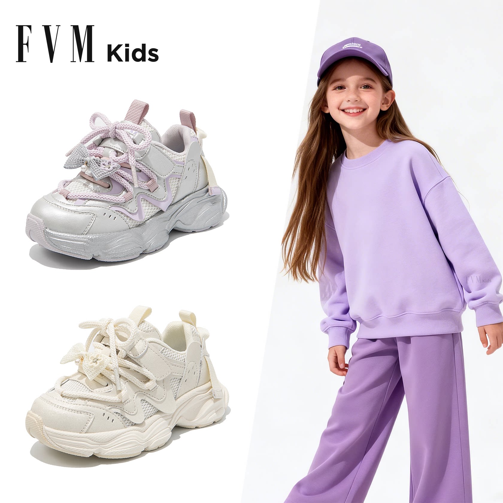 女童巨好看鞋子大童轻便老爹运动鞋2026新款春季春款儿童网面透气