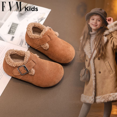 FVM女童鞋子儿童二棉勃肯雪地靴