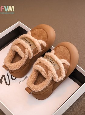 女童鞋子儿童二棉鞋2025新款秋冬季女宝宝加绒保暖毛毛雪地靴勃肯