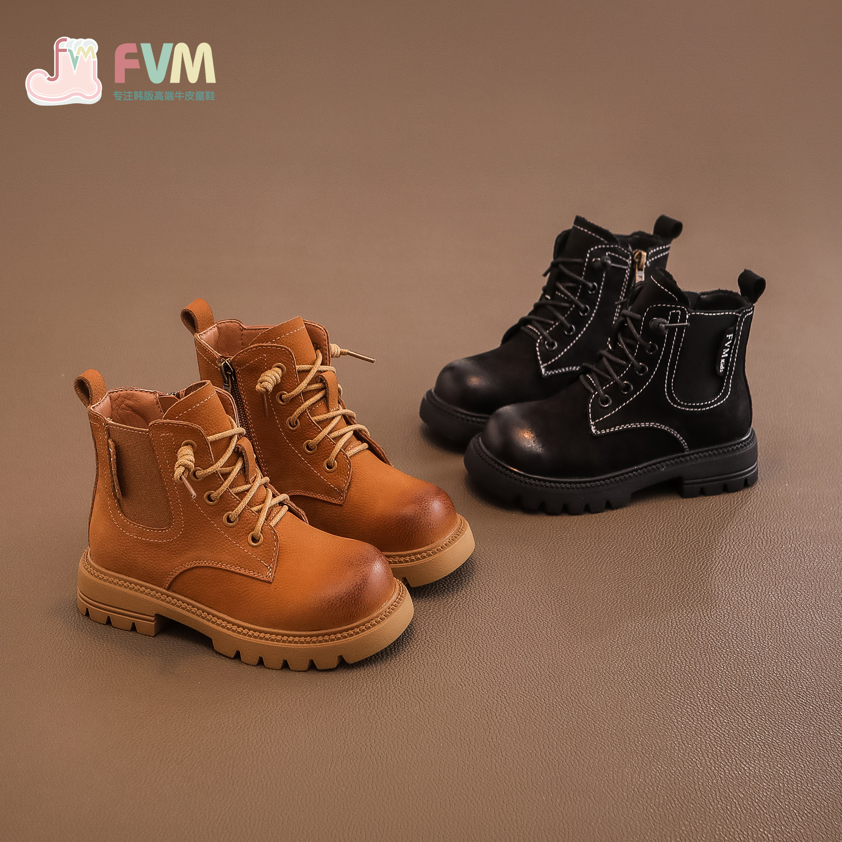 FVM女童真皮靴儿童马丁短靴子2025春秋季新款女孩大黄靴洋气秋冬,童鞋/婴儿鞋/亲子鞋,皮靴,淘宝优惠券,粉丝福利购,淘宝优惠卷