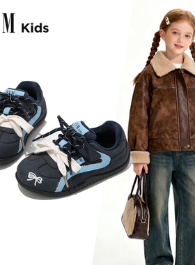 女童鞋子儿童加绒德训棉鞋2025新款秋冬保暖轻便大童运动休闲板鞋