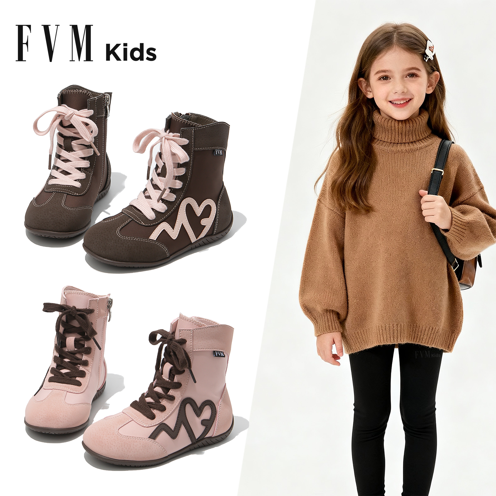 女童咖色德训短靴【爆款】