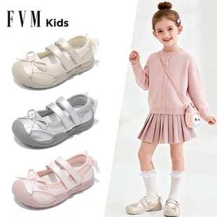 女童鞋子儿童德训运动板鞋2026新款春季大童春夏芭蕾女宝网面透气