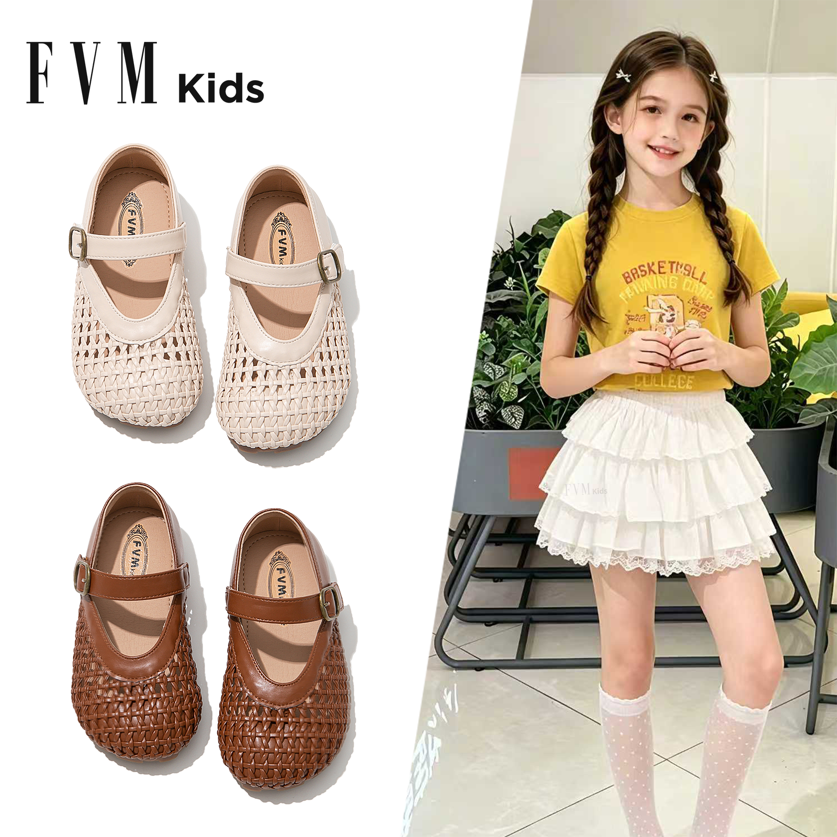 女童鞋子儿童白色公主凉鞋2026新款夏季夏款大童洋气女宝透气包头