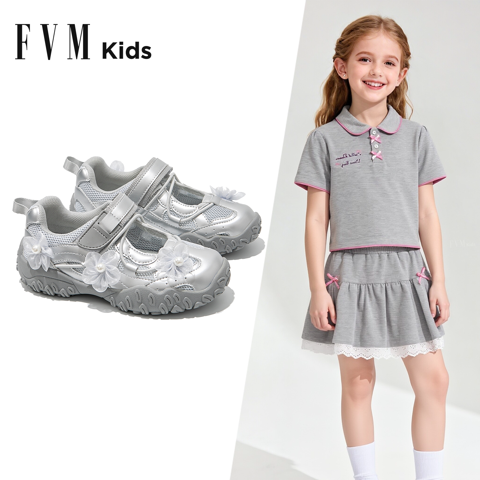 女童鞋子儿童德训运动凉鞋2026新款夏季夏款网面软底大童女孩透气