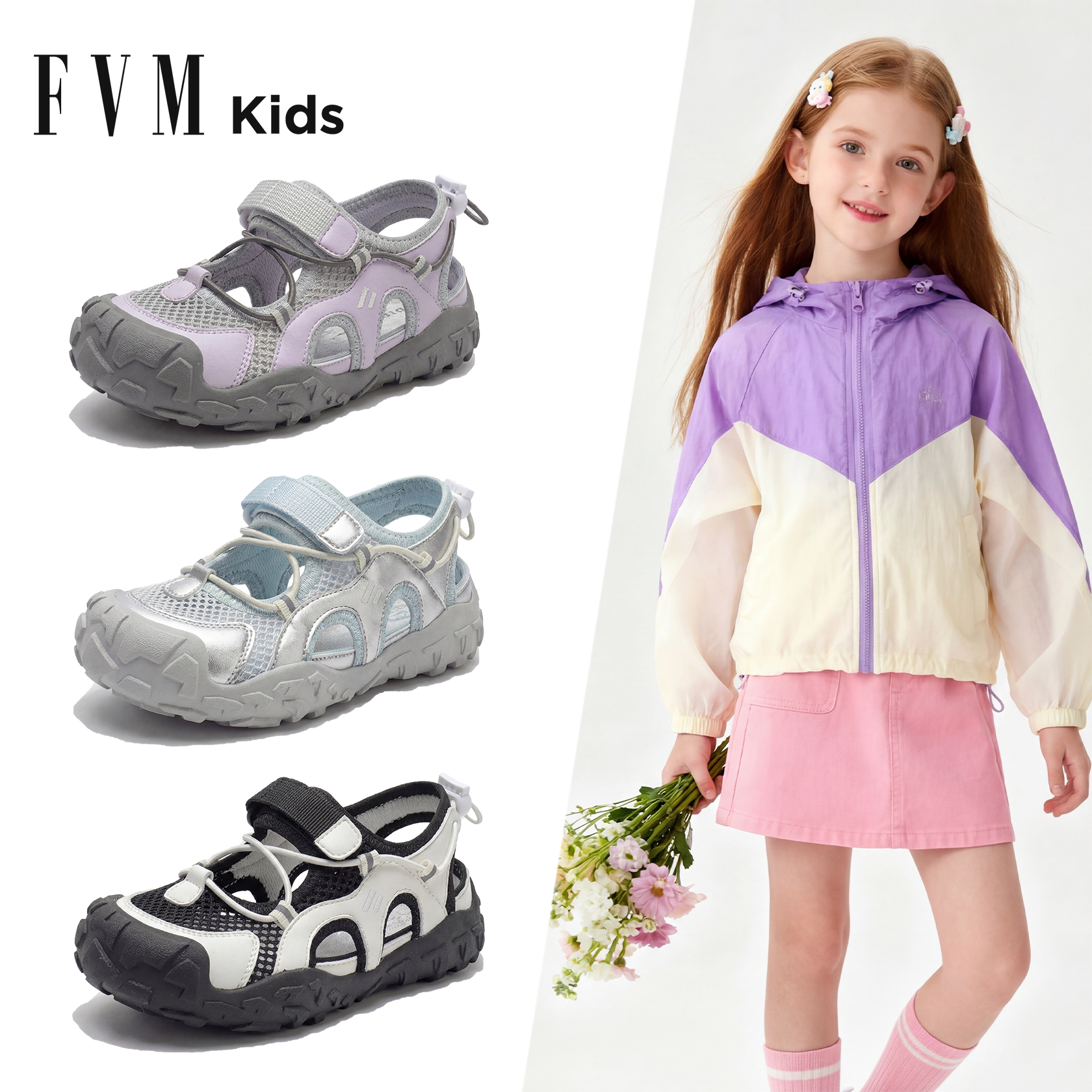 女童鞋子儿童公主运动凉鞋2026新款夏季夏款软底大童包头溯溪网鞋