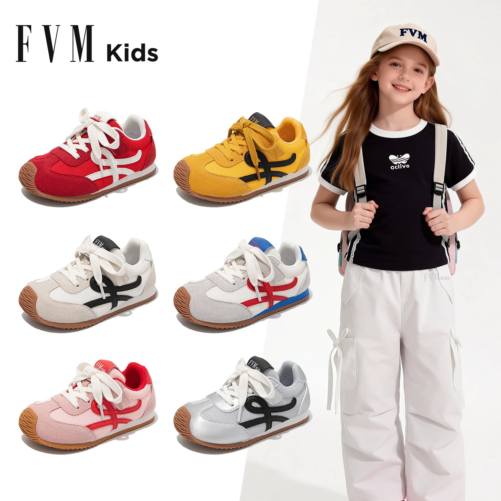 女童鞋子儿童德训运动板鞋2026新款大童阿甘春季巨好看女宝跑步鞋