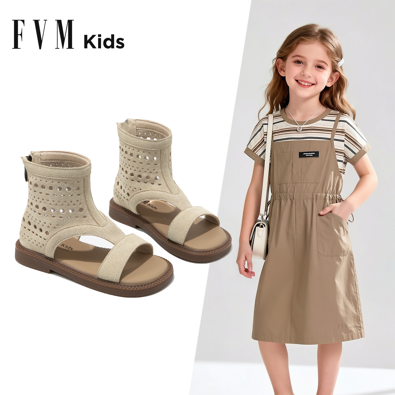 女童高帮凉鞋罗马凉靴子高颜值