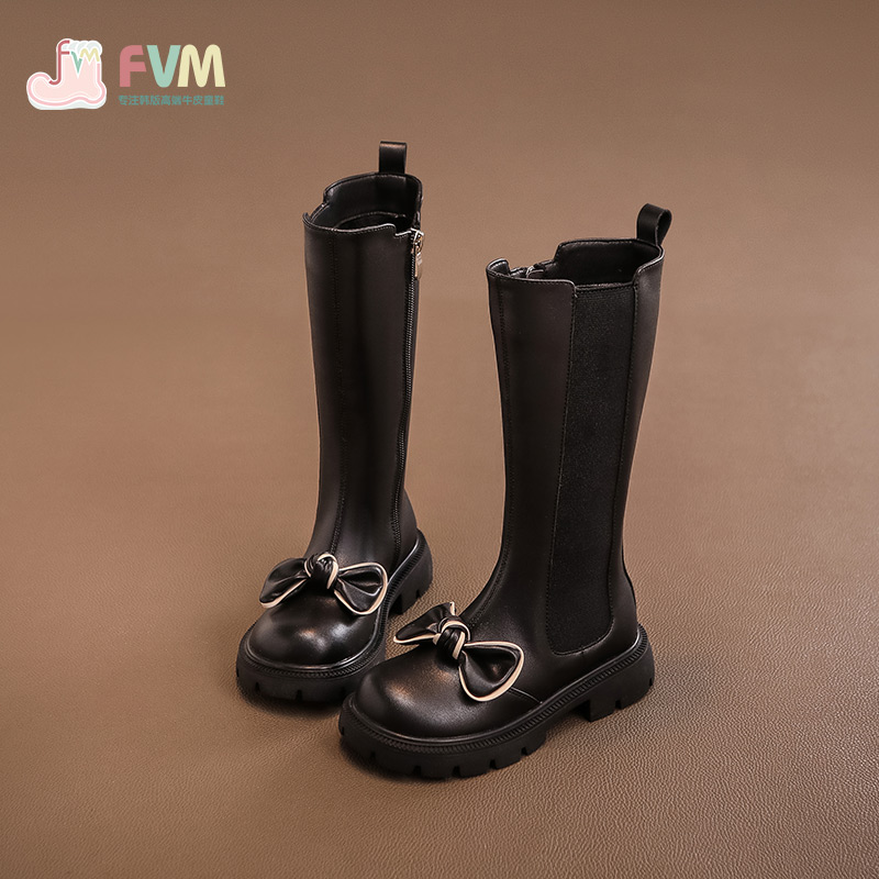 儿童冬季公主高筒靴女童鞋中长靴