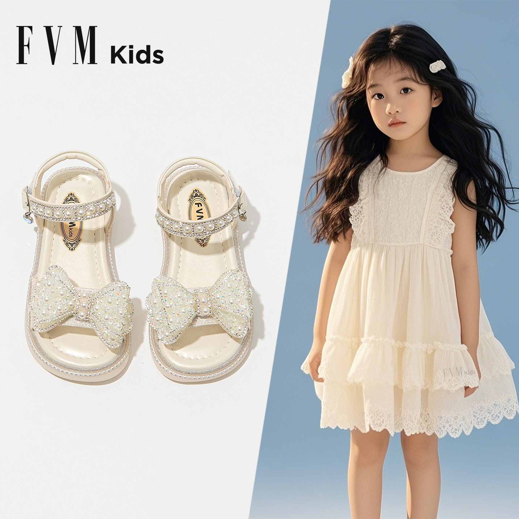fvm女童鞋子儿童公主凉鞋
