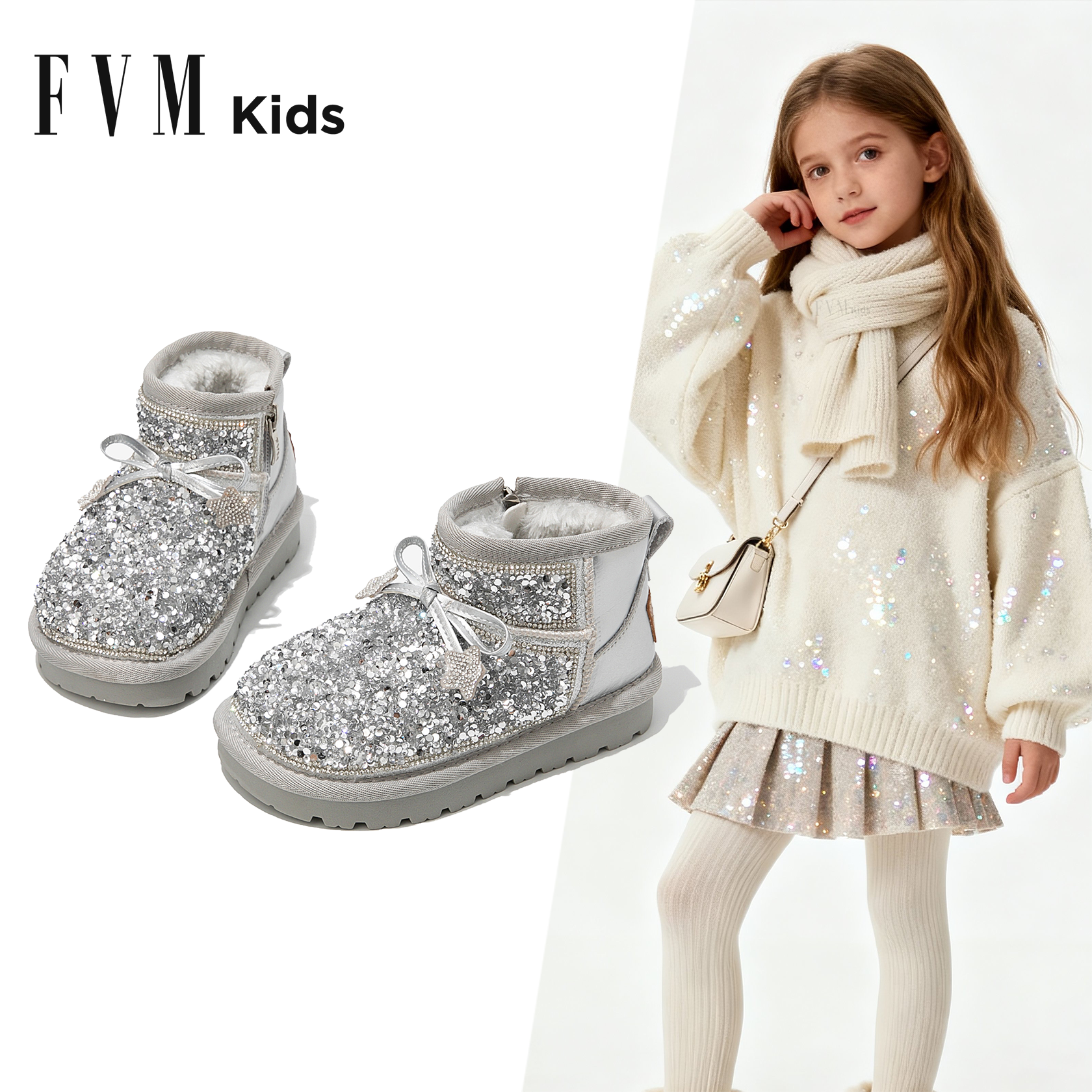 女童雪地靴儿童大棉鞋子2025新款冬季女宝宝加绒水晶保暖棉靴加厚,童鞋/婴儿鞋/亲子鞋,雪地靴,淘宝优惠券,粉丝福利购,淘宝优惠卷