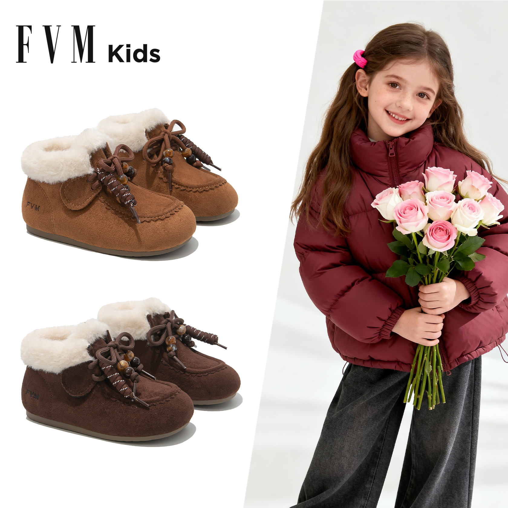 女童毛毛大棉鞋2025新款冬季