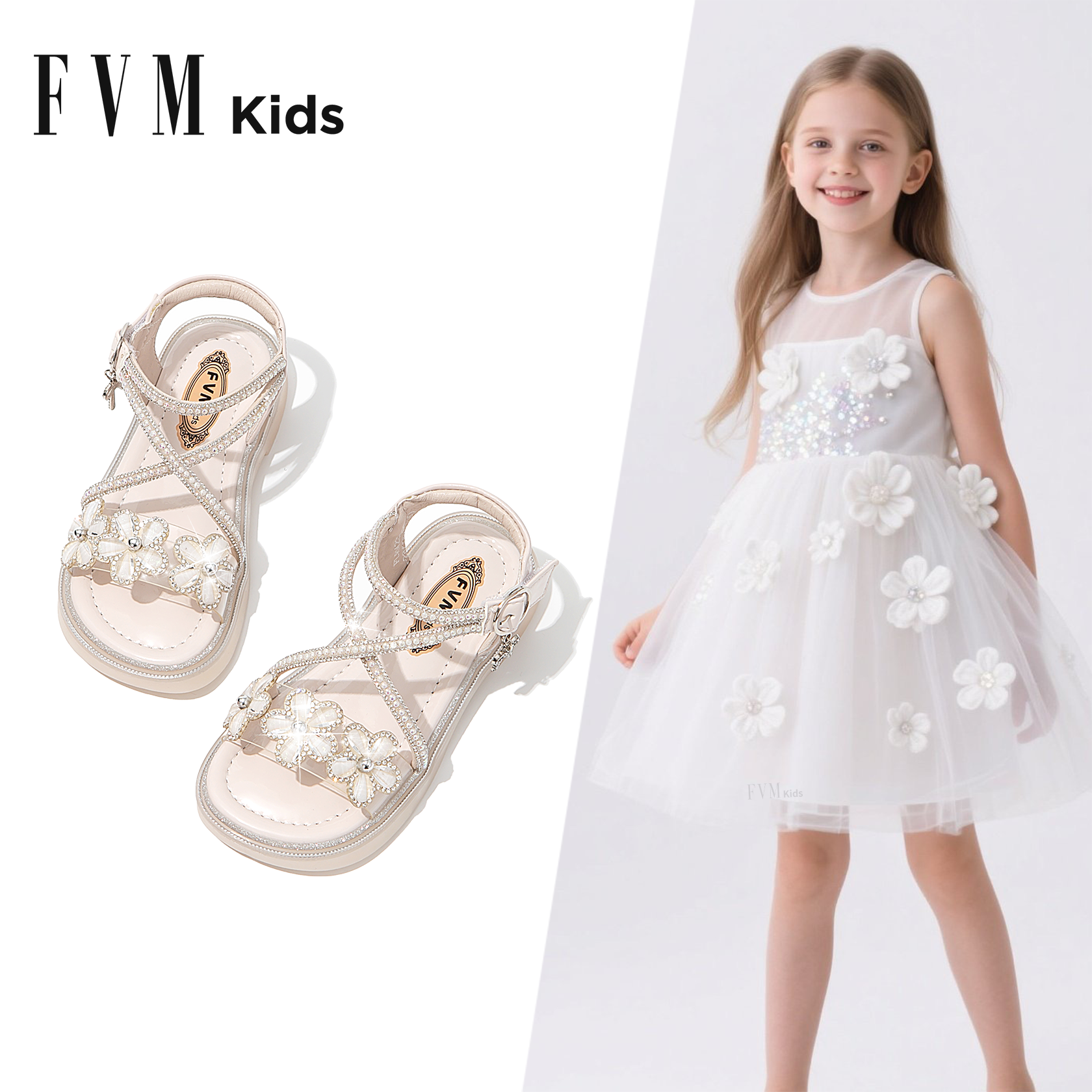 女童鞋子儿童公主凉鞋2026新款夏季夏款小女孩中大童水晶软底女宝