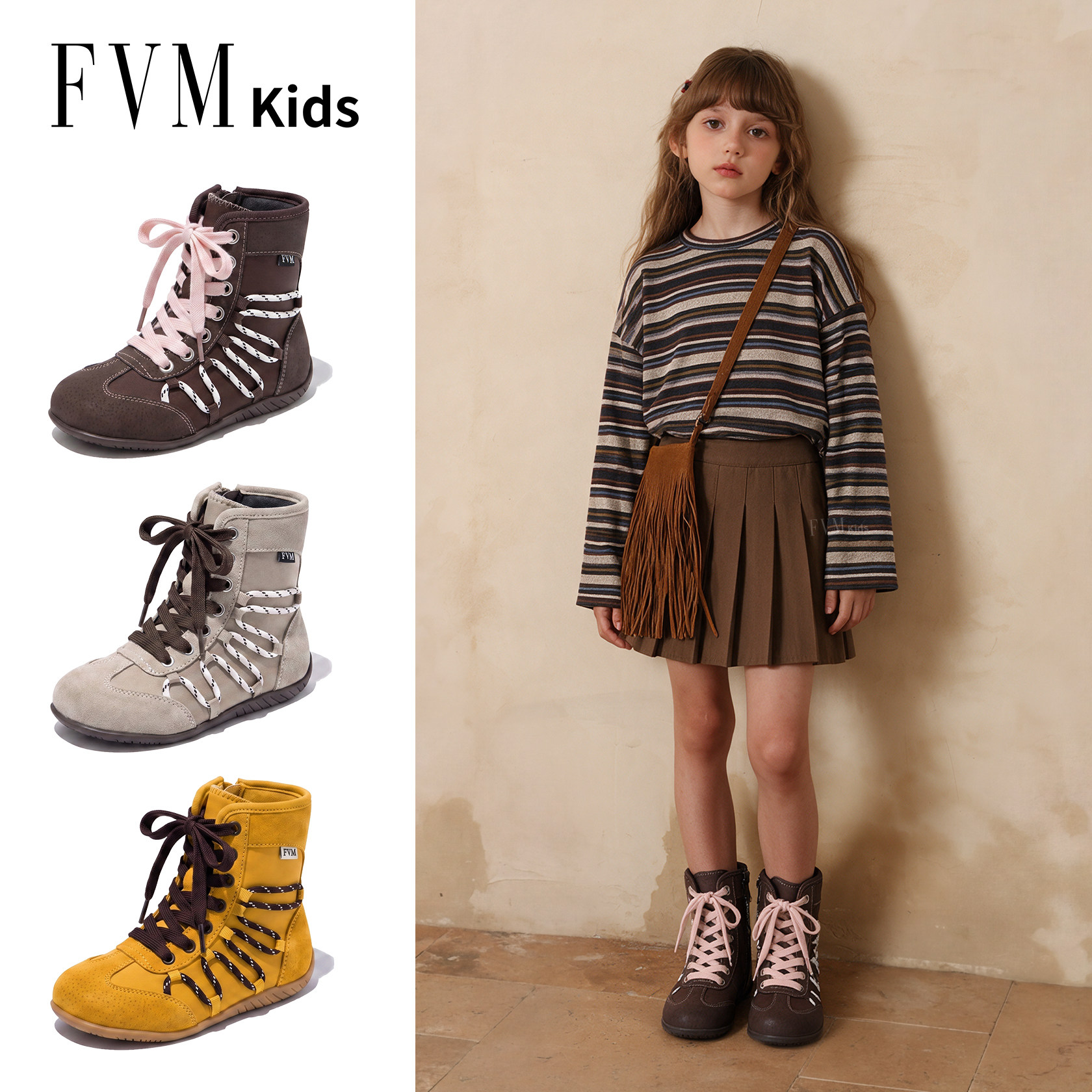FVM女童鞋子儿童马丁短靴子拳击图片