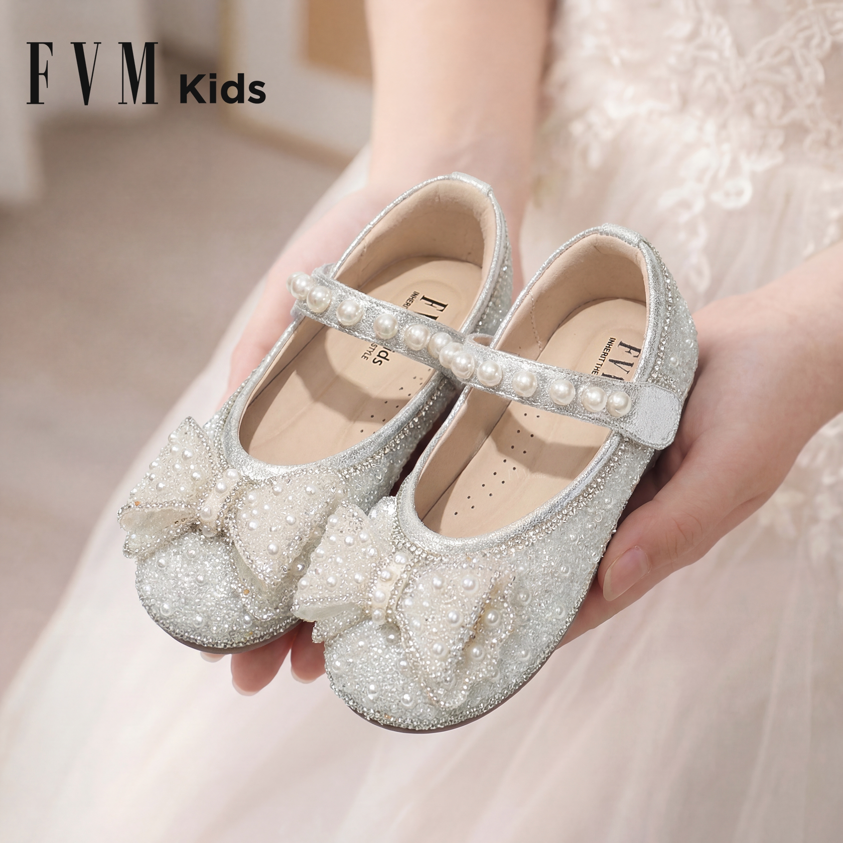 FVM女童鞋子儿童宝宝艾莎公主水晶鞋2026新款夏季软底小女孩皮鞋