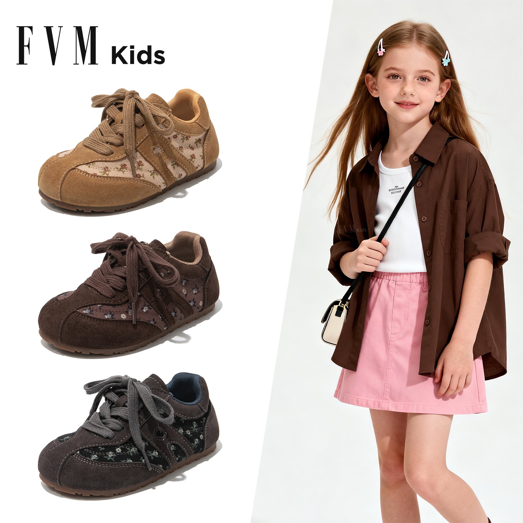 FVM女童鞋子儿童德训跑步运动鞋