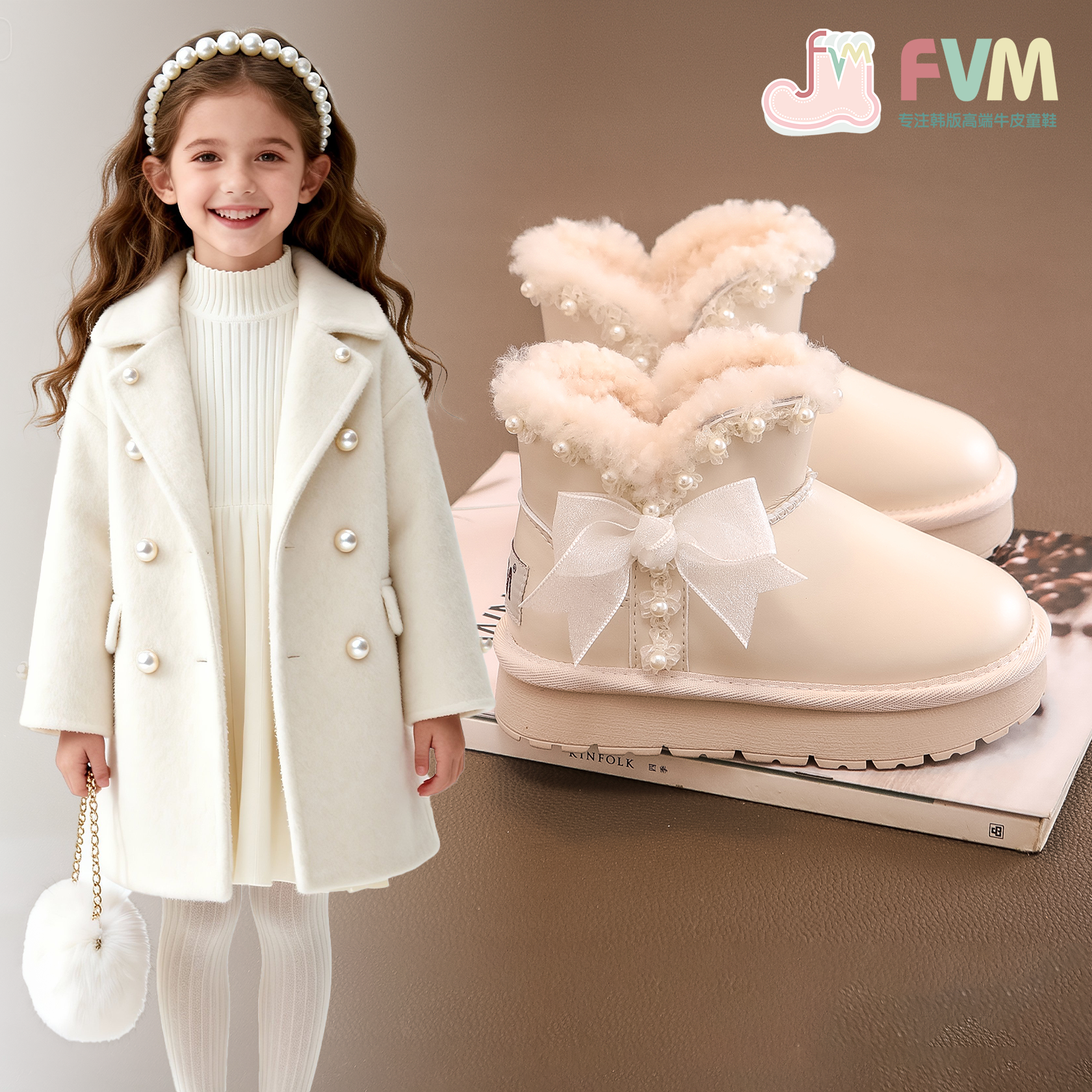 女童雪地靴保暖儿童二棉鞋子2025新款加厚冬季女孩洋气公主风短靴,童鞋/婴儿鞋/亲子鞋,雪地靴,淘宝优惠券,粉丝福利购,淘宝优惠卷