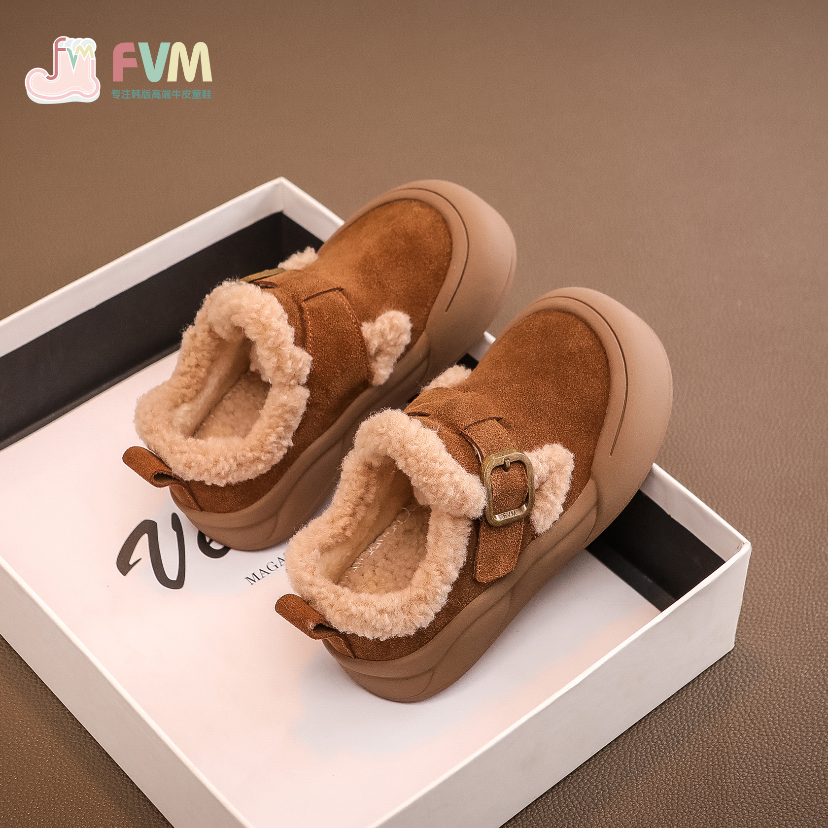 FVM女童鞋子儿童雪地靴