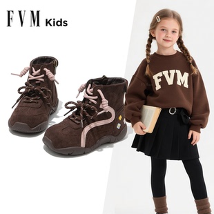 女童鞋子儿童马丁短靴子2026新款秋冬季加绒冬鞋女宝宝二棉德训靴