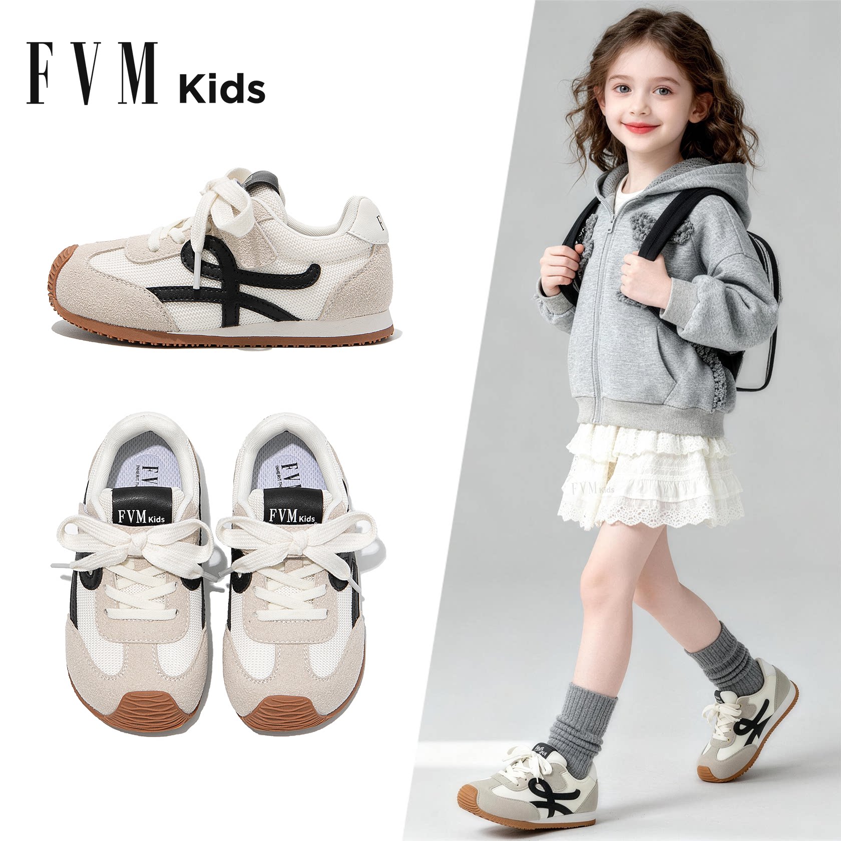 FVM女童鞋子公主德训运动鞋透气