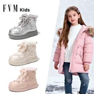 女童雪地靴儿童大棉鞋2026新款冬季加绒加厚防水防滑女孩保暖大童