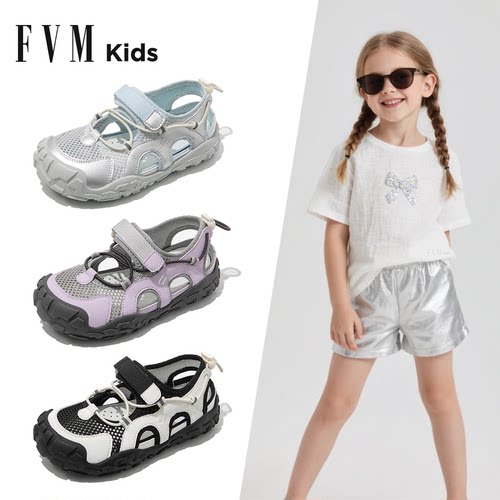 FVM女童鞋子儿童公主运动凉鞋