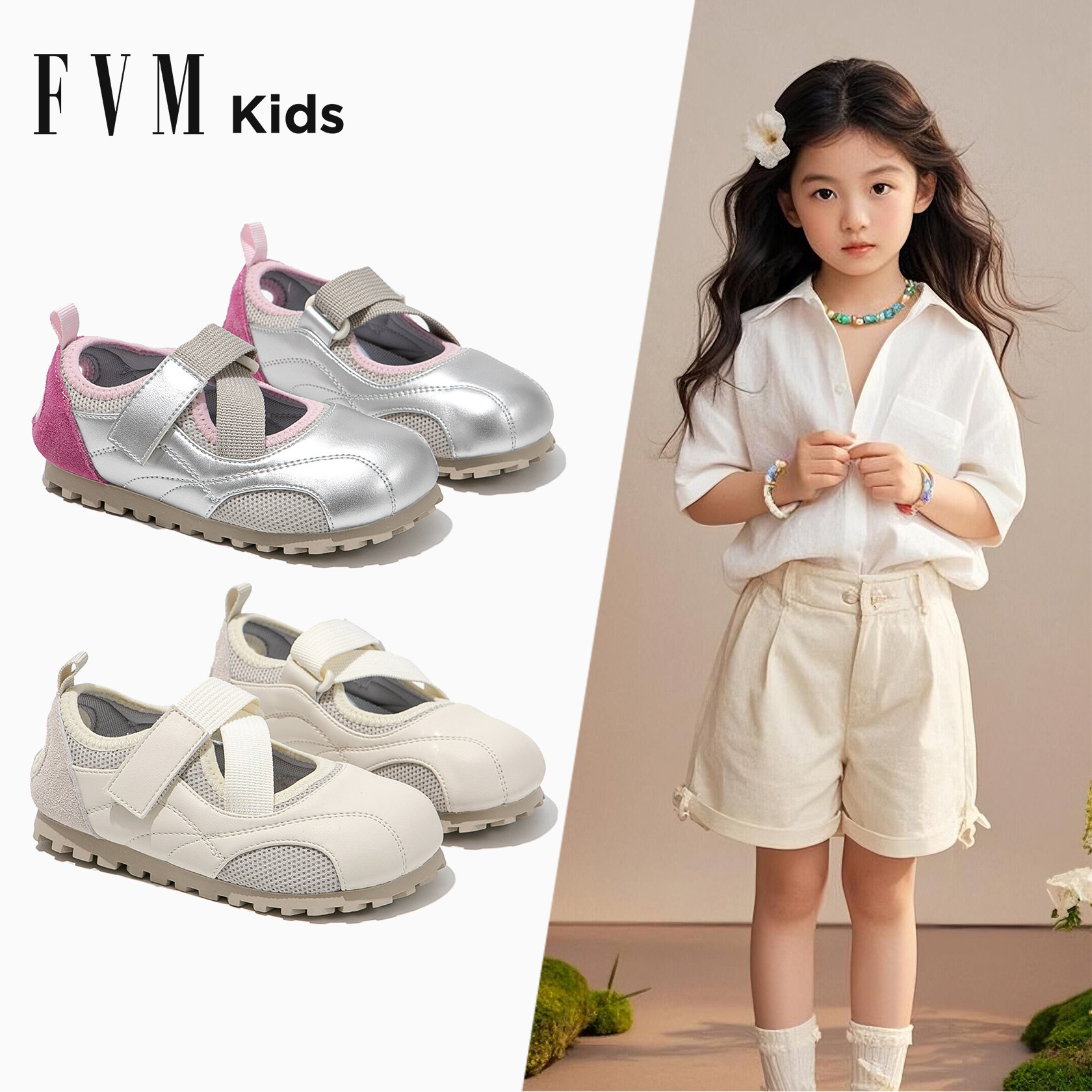 女童小白鞋儿童德训运动板鞋子2026新款春季大童网面透气女宝春鞋