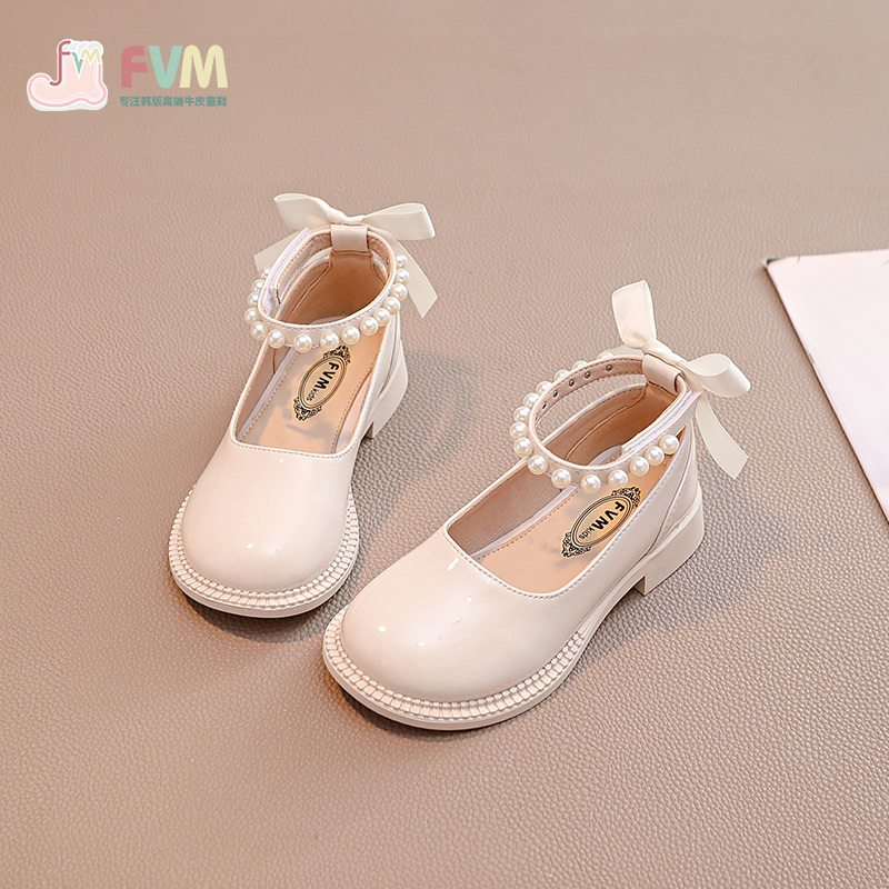 女童鞋子儿童公主水晶小皮鞋2025春秋新款高跟春季单鞋闪亮亮晶晶