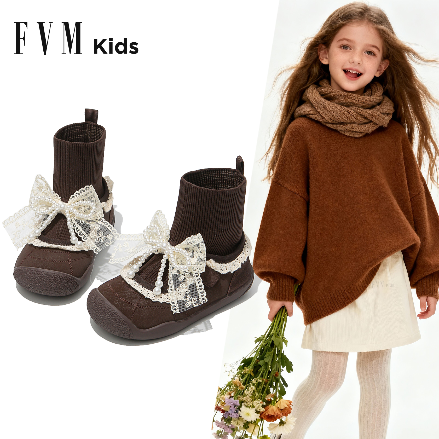 FVM女童马丁短靴儿童公主袜靴子