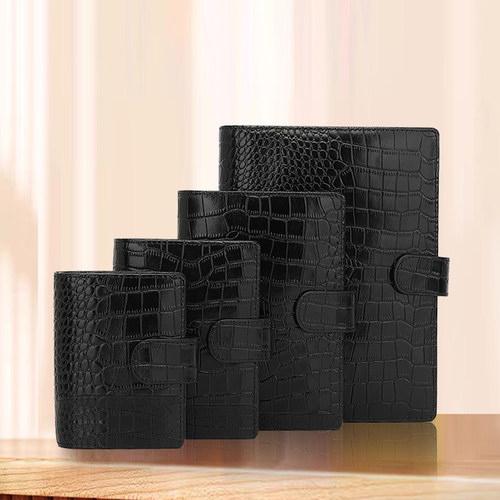 a5a6a7a8m5进口鳄鱼牛皮活页手账本笔记日记事本商务程随身便携本