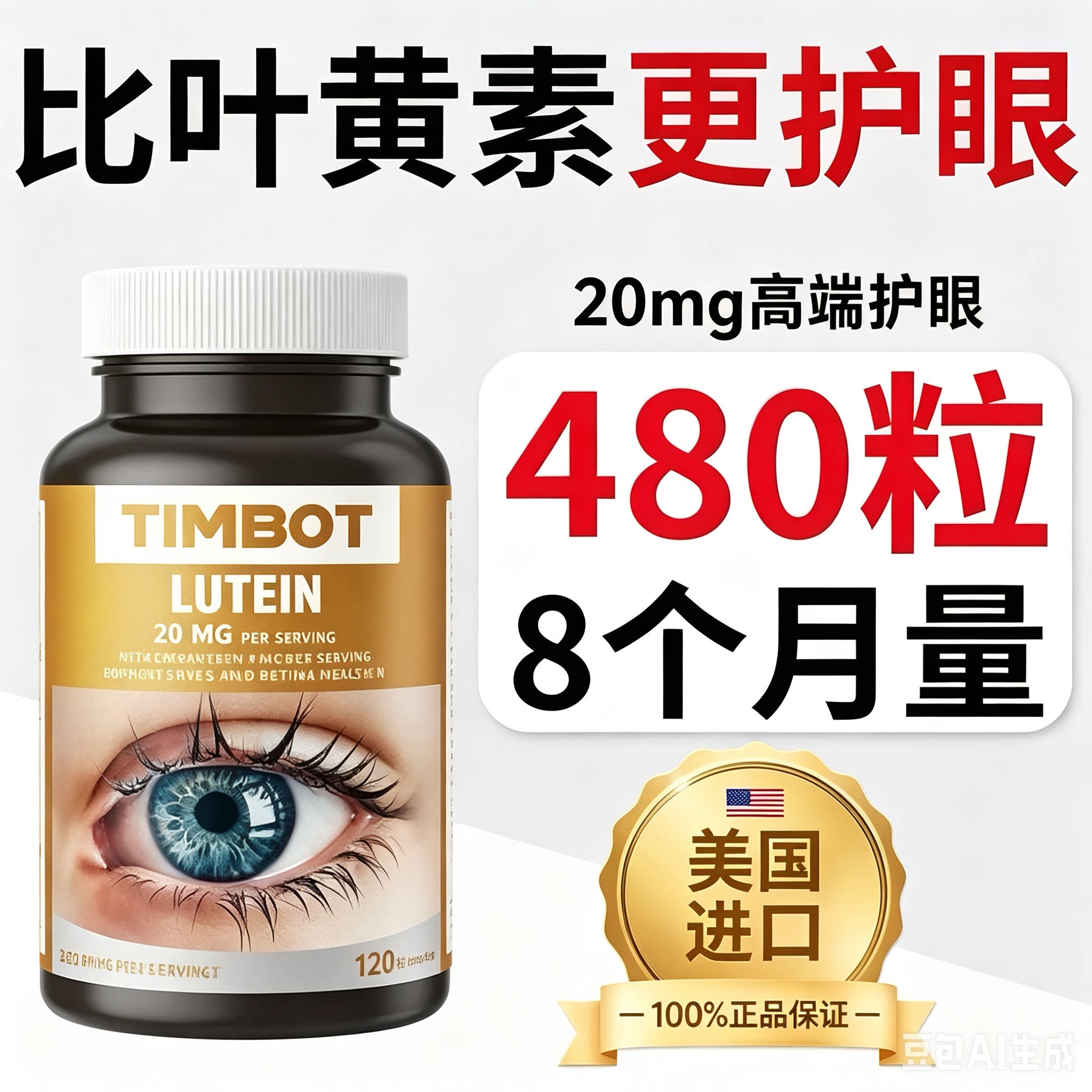 120粒眼睛干涩美国进口叶黄素