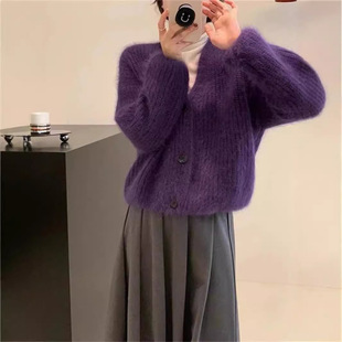 2026新款温柔针织开衫秋冬季长袖宽松韩版时尚短款女士毛衣外套女