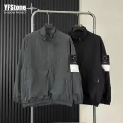 Yfstone Trendy Stone-Pattern Stand Collar Half-Zip Jacket Spring and Autumn Thin Sun Protection Casual Windbreaker Men's Jacket