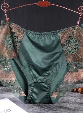 内裤女蕾丝中腰网纱无痕夏季薄款透气高腰性感大码纯棉档三角裤头