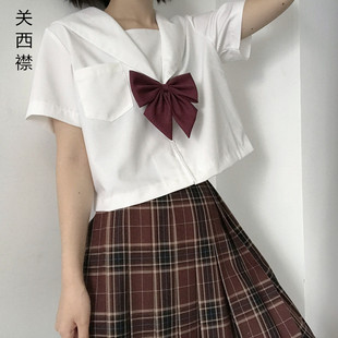 【现货】北苇Sunny关西襟\札幌襟JK制服白无本短袖水手服女夏季