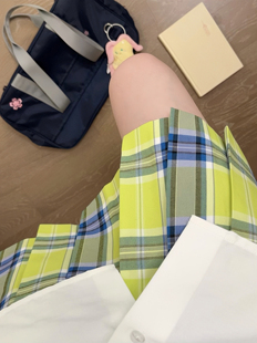 岚青原创正版jk格裙日系JK绿格学院风JK制服百褶裙夏女款半身短裙